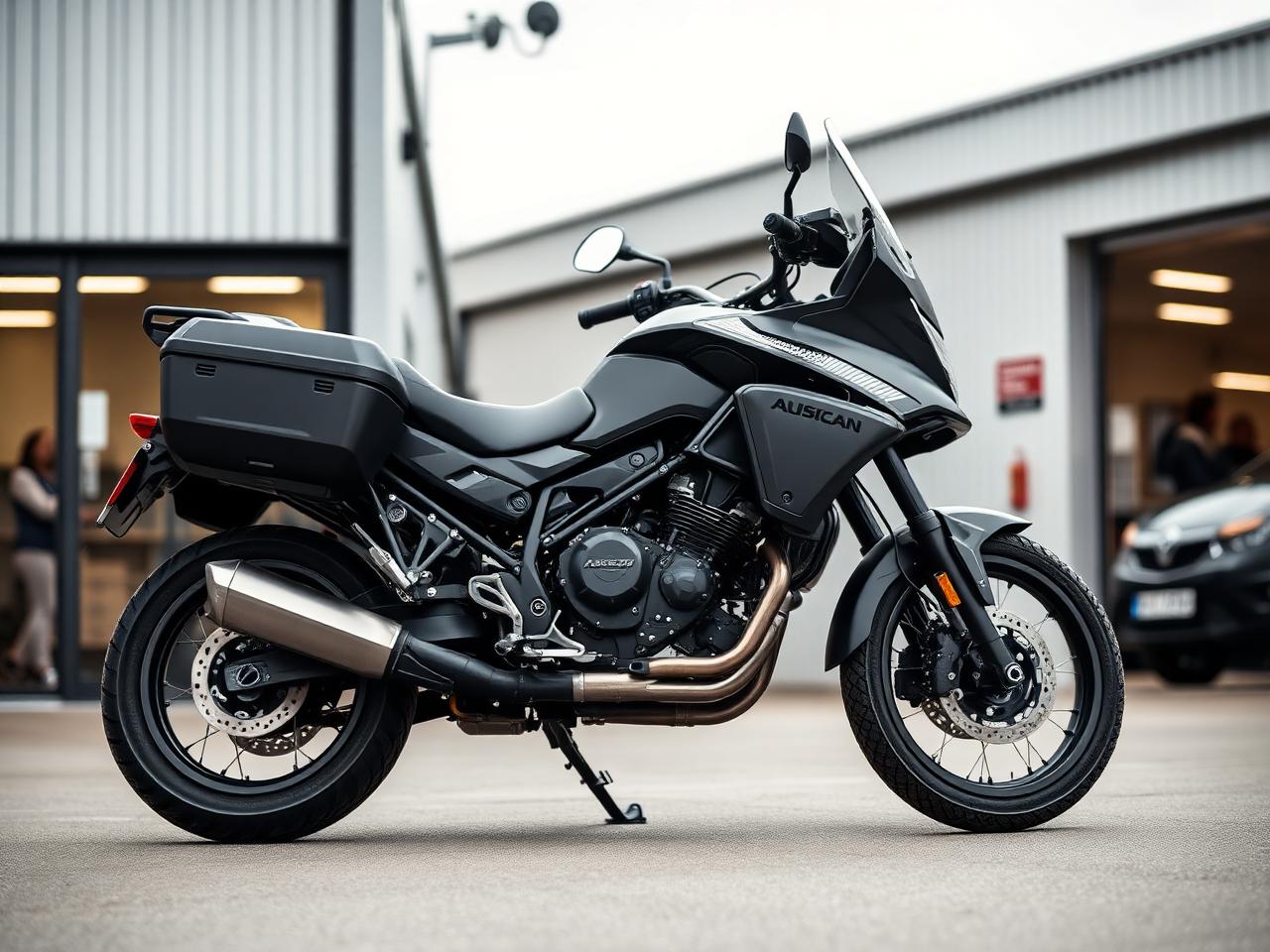 Motorrad für die Begutachtung